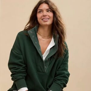 Aerie Getaway Quarter Snap Sweatshirt